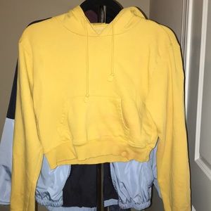 Pacsun Trendy Yellow Hoodie with Strings + Pocket